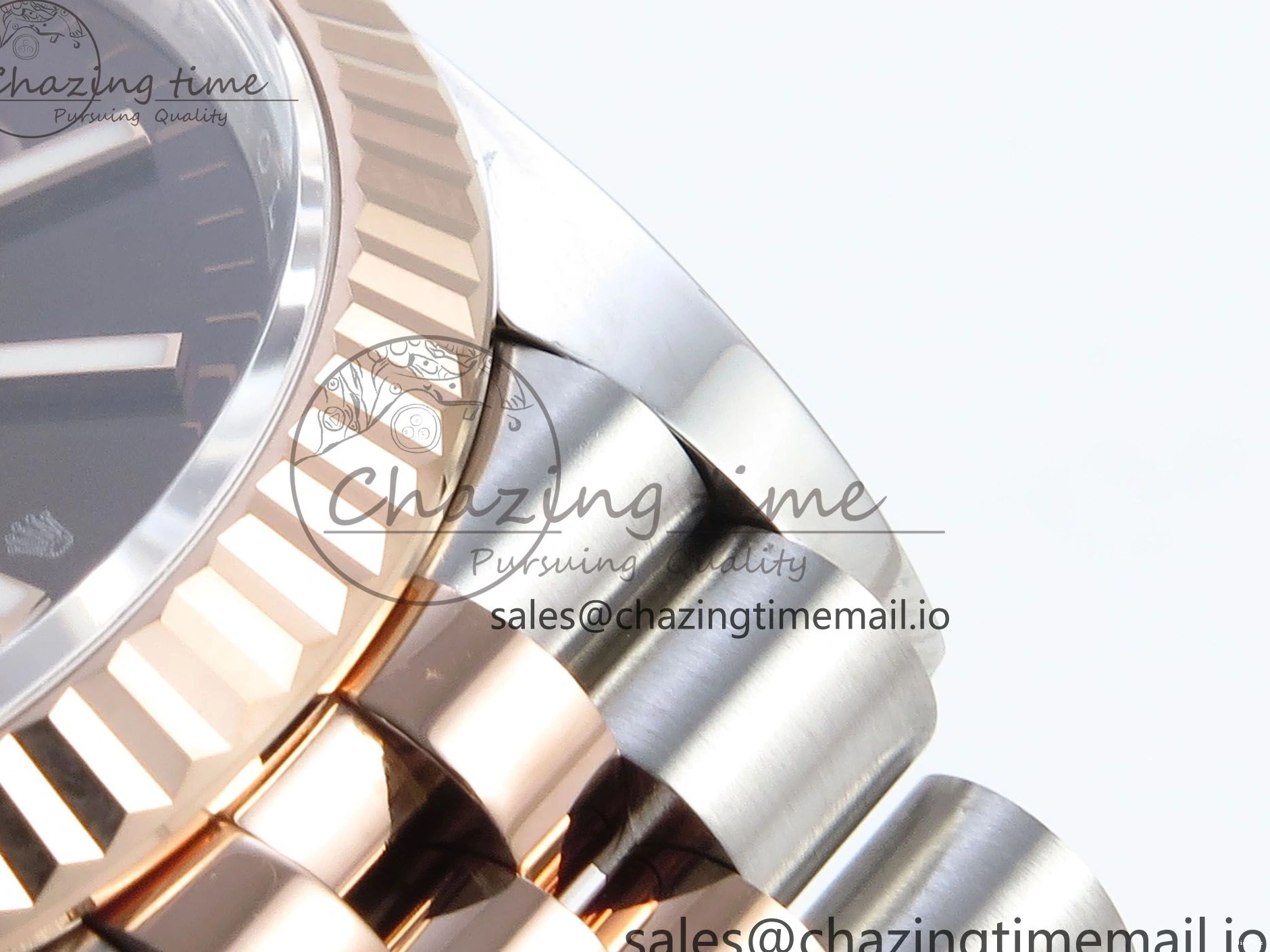 MiroTime 0204 SmoothTexture DateJust 36 126231 EWEF Best Edition Brown Dial Stick Marker on SS RG Jubilee Bracelet A 592